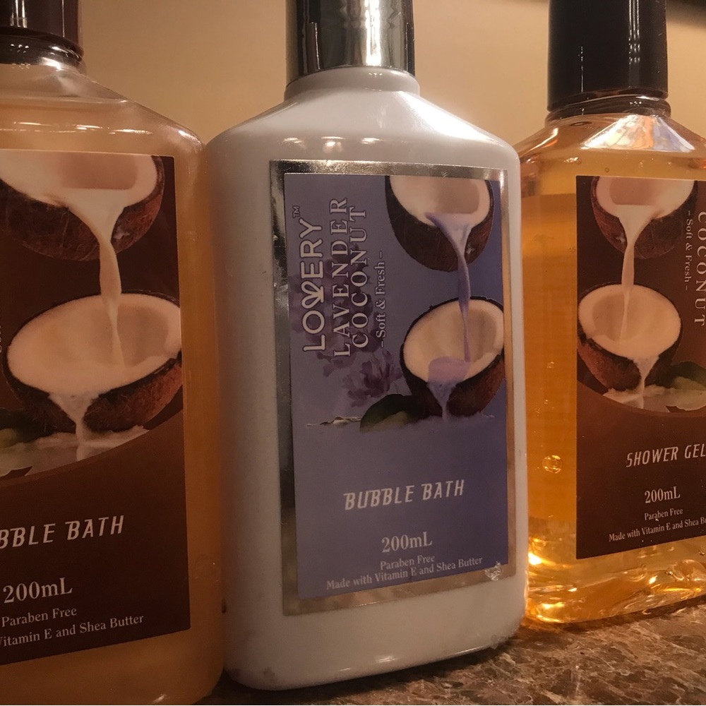 Lovery bubble bath and shower gel set of 3